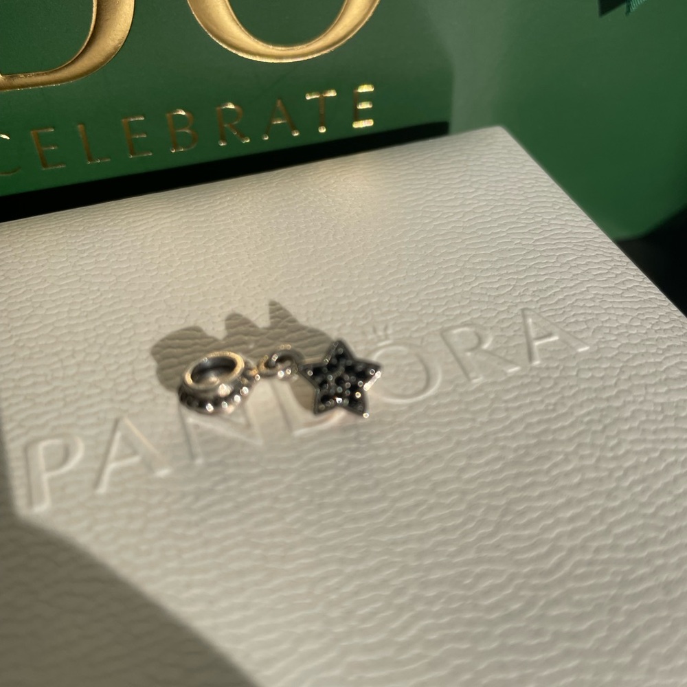 Pandora Black Onyx Star Charm Retired Vintage
